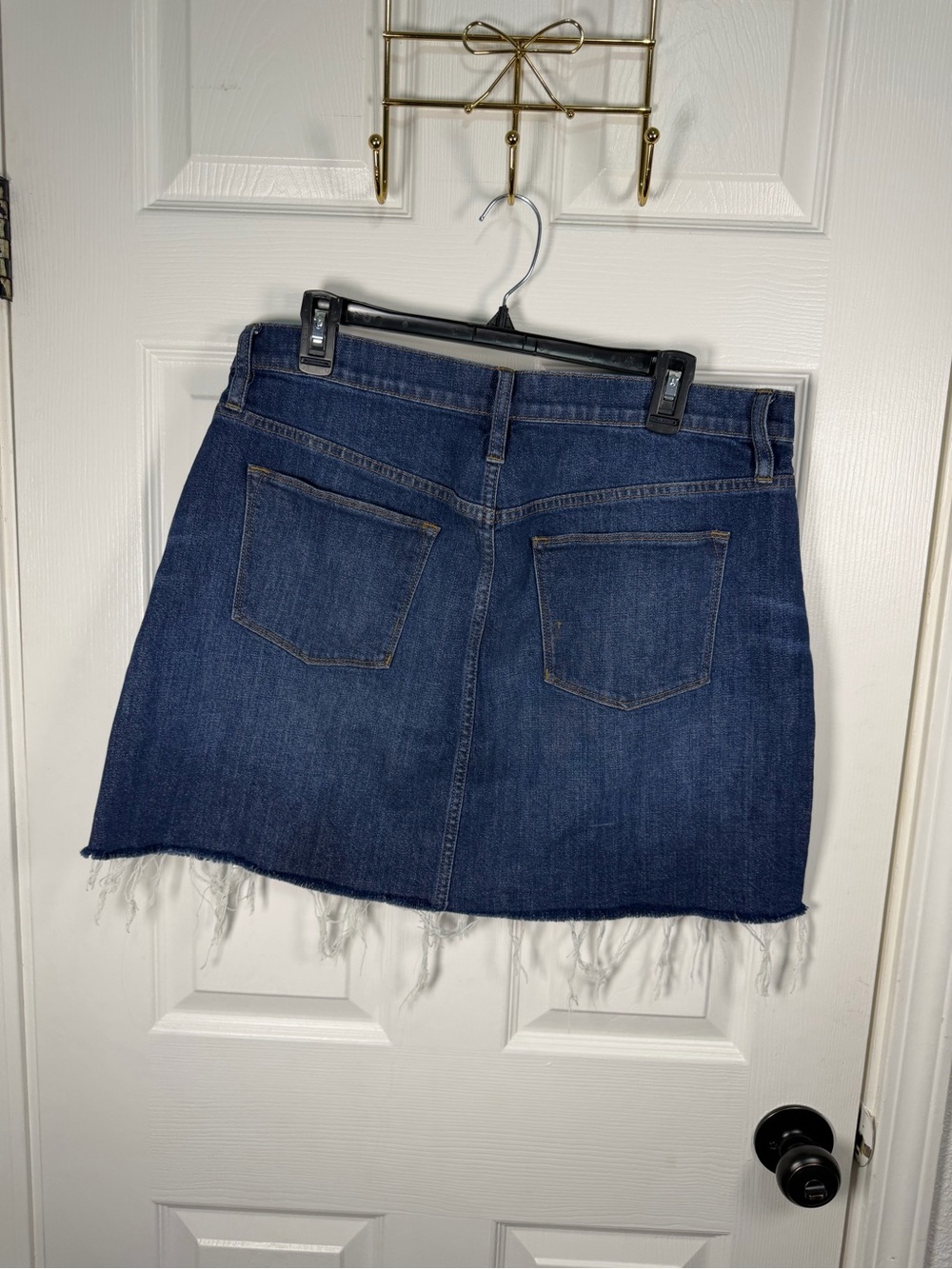 J. Crew Indigo Denim Mini Skirt with Frayed Hem - Picture 3 of 4